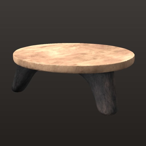 table_basse_tripode_decor_5k — Prop