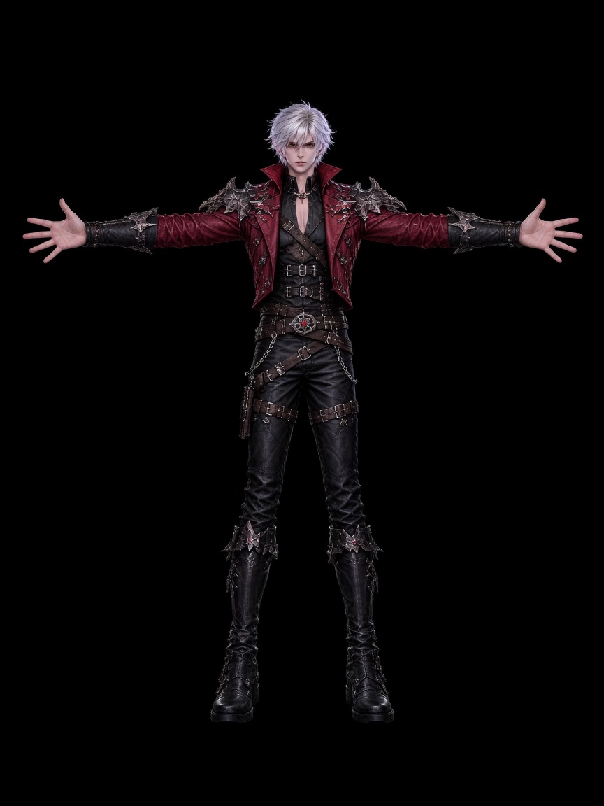Crimson Coat · T-pose — Texture