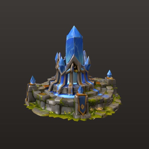 Stylized Fantasy MOBA · Blue Nexus Crystal — Prop