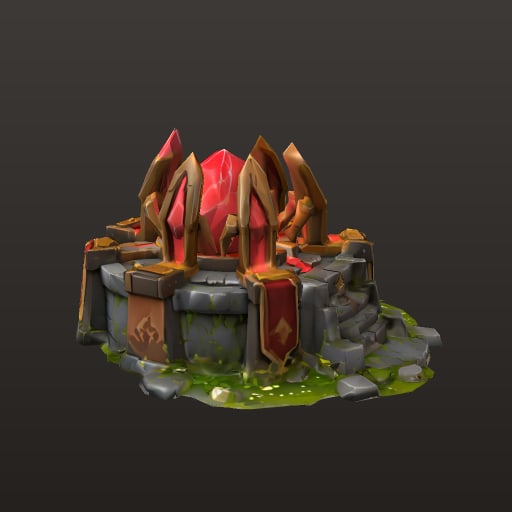 Stylized Fantasy MOBA · Red Inhibitor Core — Prop