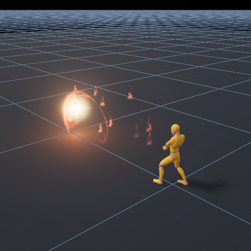 Hache de feu — lancer tournoyant — VFX