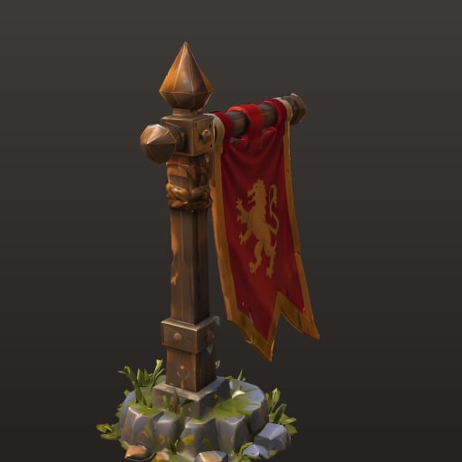 Stylized Fantasy MOBA · Banner Post — Prop