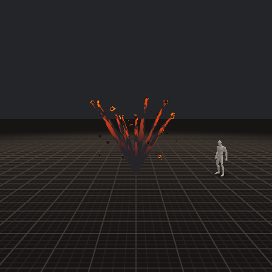 Détonation · Rubans de débris — VFX