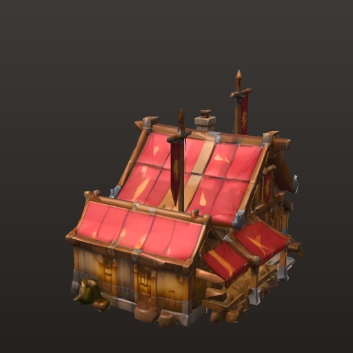 Stylized Fantasy MOBA · Market Hall Longhouse — Prop
