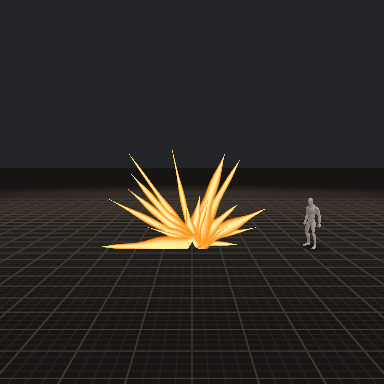 Détonation · Gerbes pointues — VFX