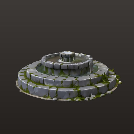 Stylized Fantasy MOBA · Round Fountain Dais — Prop