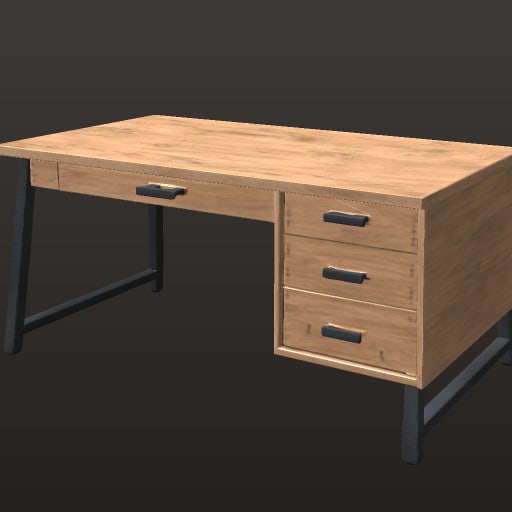 bureau_chene_decor_5k — Prop