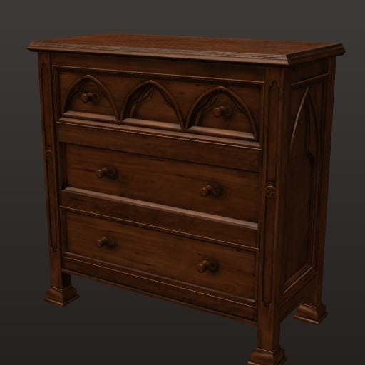 Gothic Commode 01 · model 2k — Prop