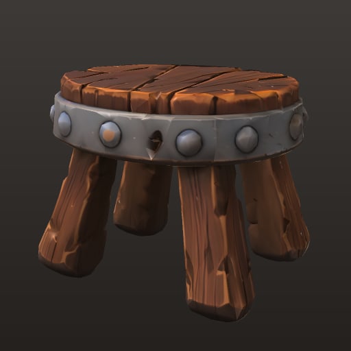 Stylized Fantasy MOBA · Sturdy Stool — Prop
