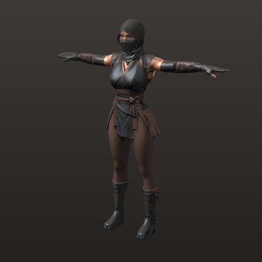 Ninja femme · Combat · 24 animations — Character