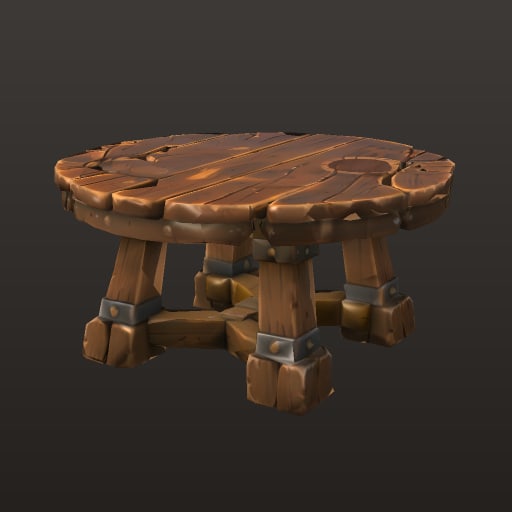 Stylized Fantasy MOBA · Round Tavern Table — Prop