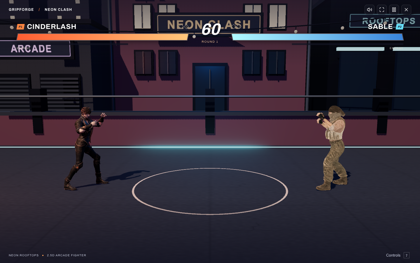 Neon Rooftops · Fighting Arena — Prop