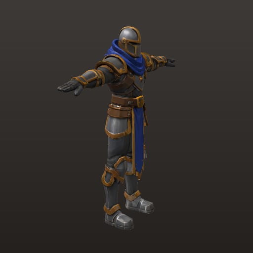 Stylized Fantasy MOBA · Blue Melee Minion — Enemy