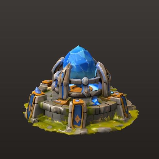 Stylized Fantasy MOBA · Blue Inhibitor Core — Prop
