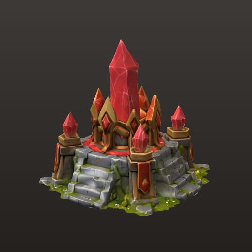 Stylized Fantasy MOBA · Red Nexus Crystal — Prop